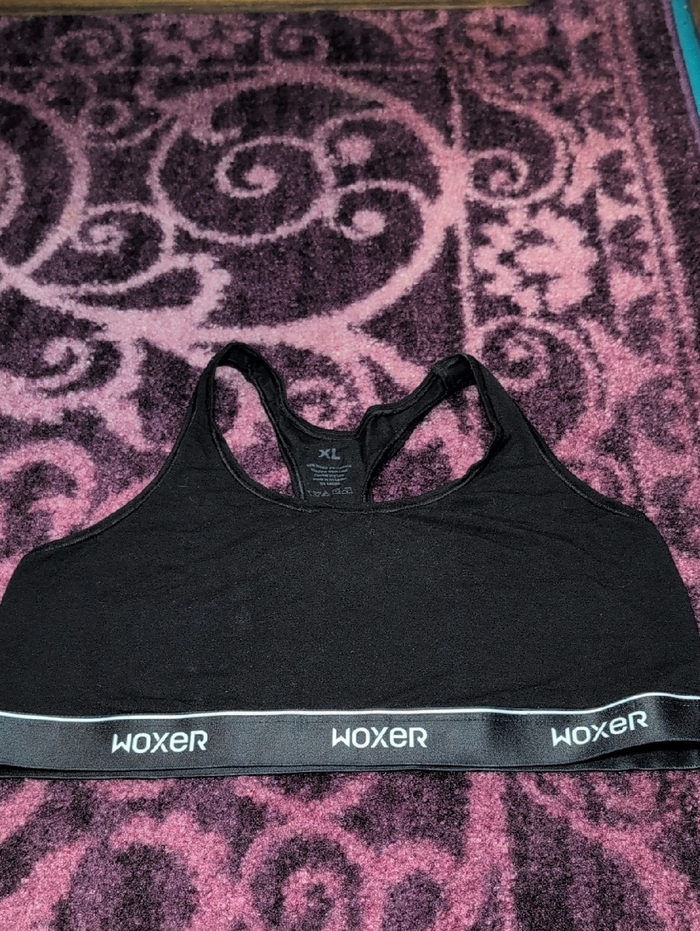 Woxer Black Sports Bra with Branded Elastic